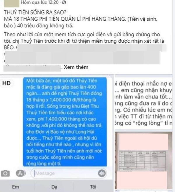 Thủy Tiên lên tiếng thông tin nợ tiền dịch vụ nhiều năm không trả
